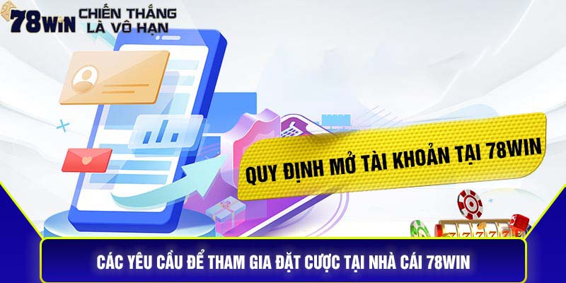 Các yêu cầu để tham gia đặt cược tại nhà cái 78Win.